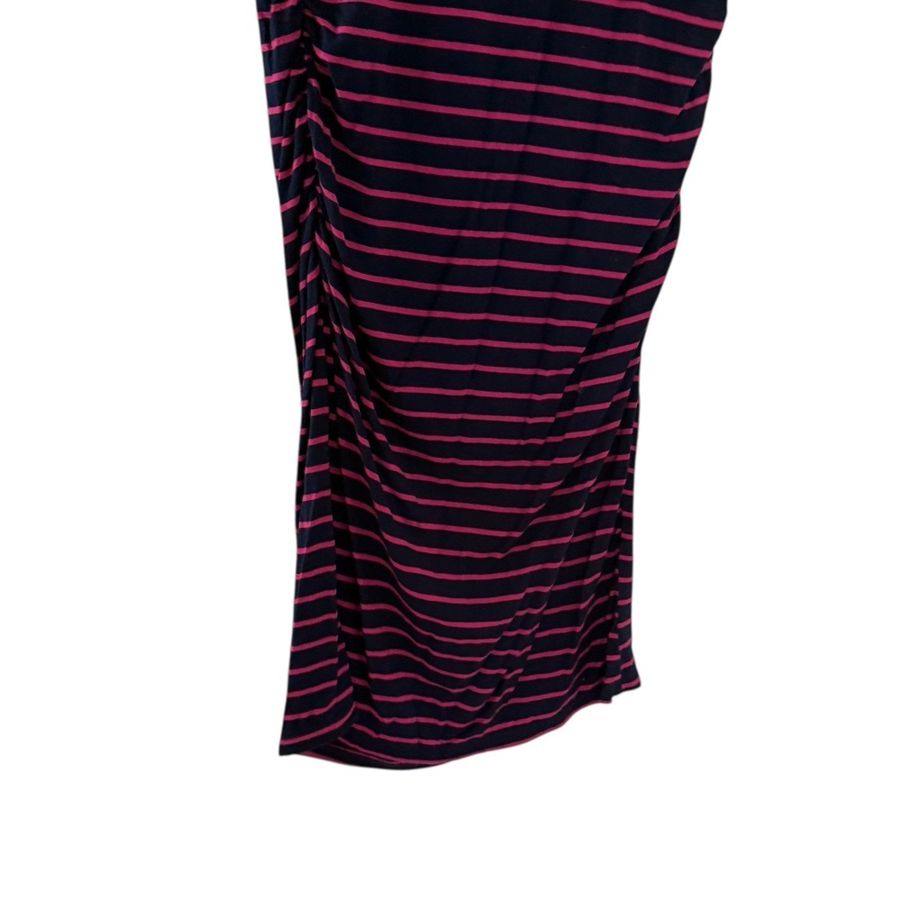 Liz Lange Maternity Dress Navy & Magenta Striped Women's Size XS Body Con Jersey - Picture 6 of 9